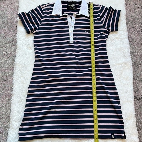 Holbrook Sweden Navy & Pink Striped Cotton Dress Size Large - Picture 10 of 12